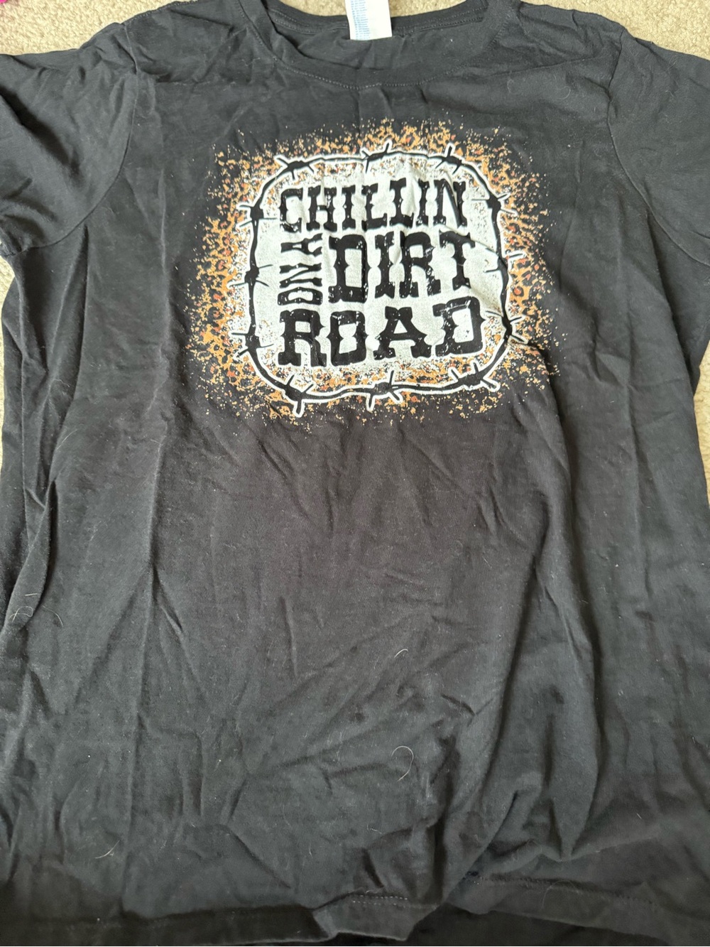 Black "Chillin' On a Dirt Road" Graphic Tee - Men's Casual Shirt